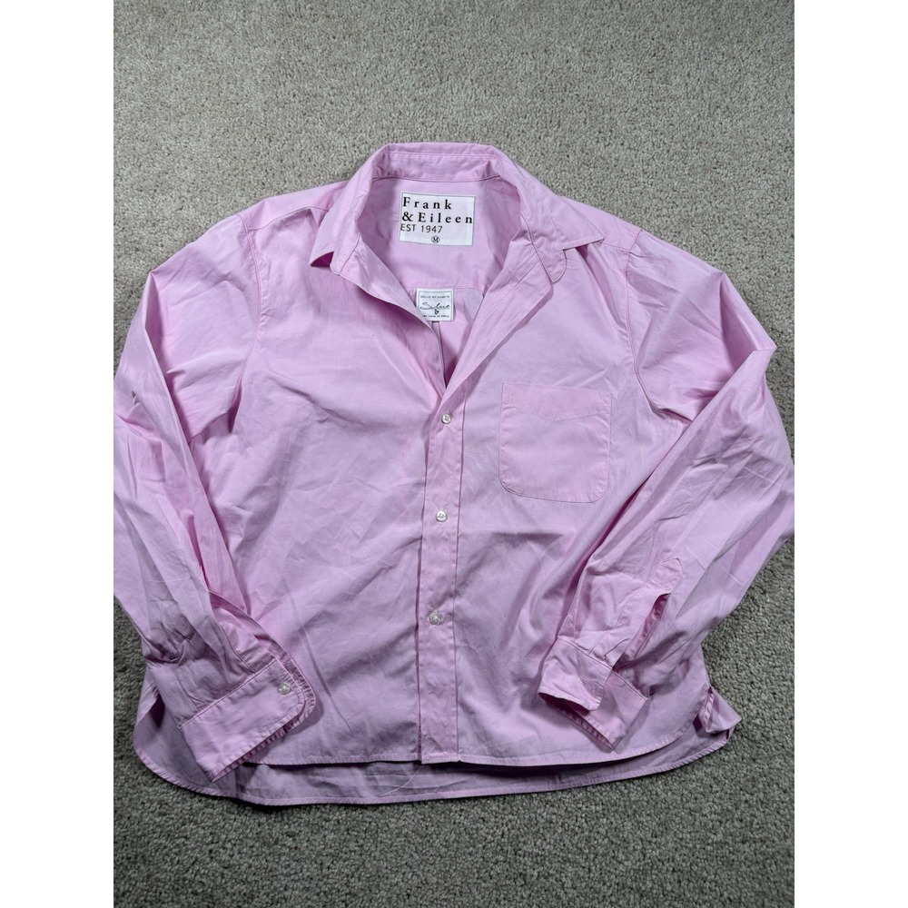 Frank & Eileen Silvio Untuckable Button Up Shirt Pink Medium
